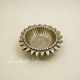 Decorative Sunflower Diya Set Gold-Plated Metal Traditional Festival Oil Lamps (Pack of 6 Pcs) - Retail Maharaj