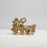 Lord Krishna and Arjun Rath Chariot with Two Horses – Metal Decorative Showpiece for Home Temple & Pooja by Sanskriti Vibes | Glossy Finish - Retail Maharaj