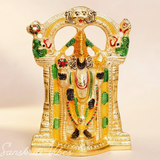 Tirupati Balaji Metal Decorative Statue | Gold-Plated Glossy Showpiece for Home Temple, Pooja Room & Office Desk - Retail Maharaj