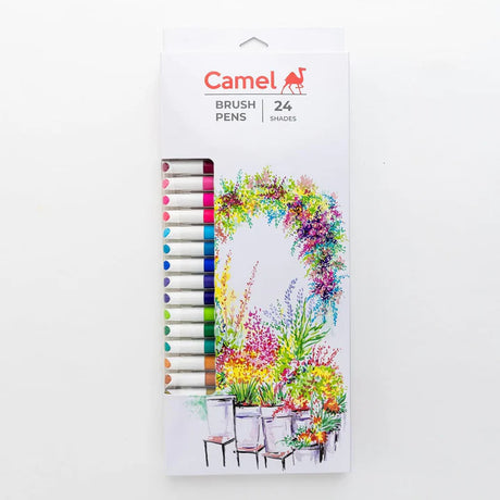 Camlin Kokuyo Brush Pens Set of 24 Shades for Artistic Expression - Retail Maharaj