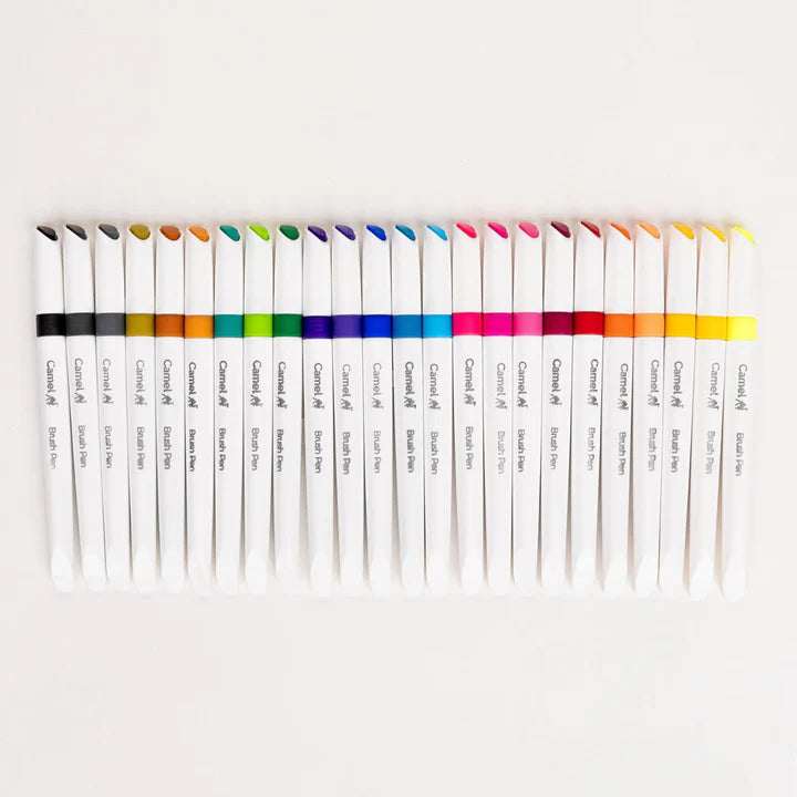 Camlin Kokuyo Brush Pens Set of 24 Shades for Artistic Expression - Retail Maharaj