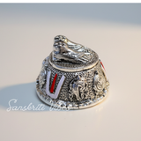 Tirupati Balaji Vishnu Charan Paduka Silver-Plated | Venkateswara Swami Shankh Chakra Tilak Namah Symbol for Home Temple & Car Dashboard - Retail Maharaj
