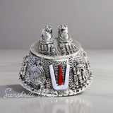 Tirupati Balaji Vishnu Charan Paduka Silver-Plated | Venkateswara Swami Shankh Chakra Tilak Namah Symbol for Home Temple & Car Dashboard - Retail Maharaj