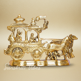 Lord Krishna and Arjun Rath Chariot with Two Horses – Metal Decorative Showpiece for Home Temple & Pooja by Sanskriti Vibes | Glossy Finish - Retail Maharaj