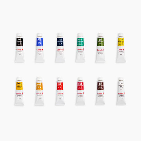 Camel Student Oil Colours Assorted Pack of 12 Shades in 9ml Tubes - Retail Maharaj