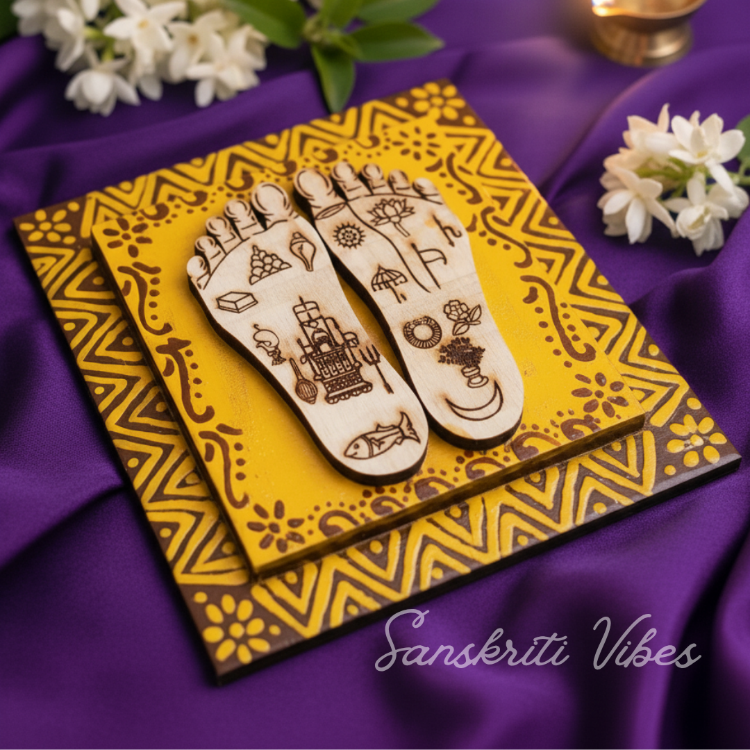 Radha Charan Naam Sewa Neem Wood Idol – Handcrafted Statue for Home Temple - Retail Maharaj
