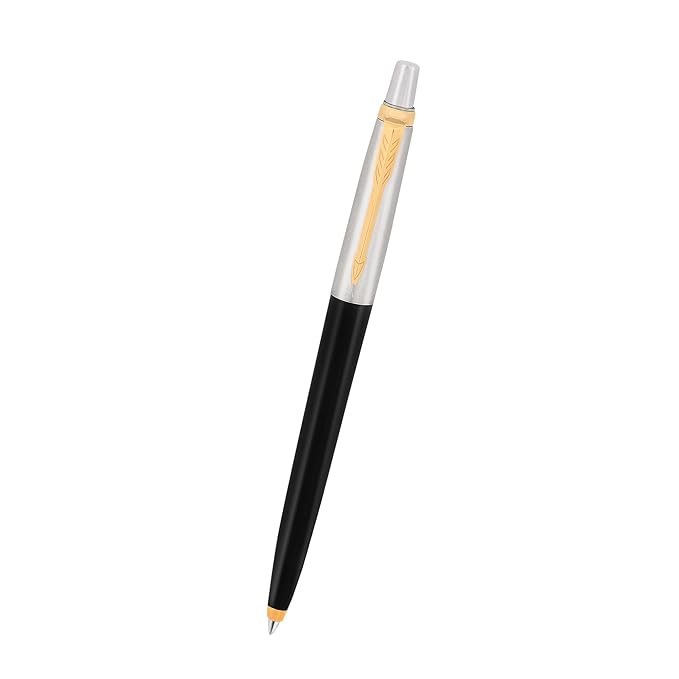 Parker Jotter Standard Ball Pen Gold Trim | Body Color – Black | Ink Color – Blue