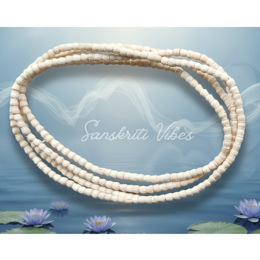Neem Tulsi Kanthi Mala Two Round Tiny Beads Natural Spiritual Rosary for Daily Wear and Protection