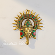 Ganesha Idol with Surya Chakra - Ganesh Murti Wall Hangings Rajasthani Handicrafts Decorative Showpiece for Gifting Anniversary Valentine's Day (Golden) - Retail Maharaj