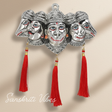 Metal Panchmukhi Hanuman Ji Murti for Door Entrance Statue Wall Hanging Showpiece with Silk Latakan in Gold Finish (Silver) - Sanskriti Vibes - Retail Maharaj