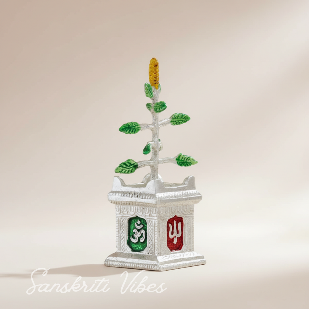 Spiritual Graceful Tulsi Plant Artificial Decorative Showpiece Figurine for Pooja Room - Retail Maharaj