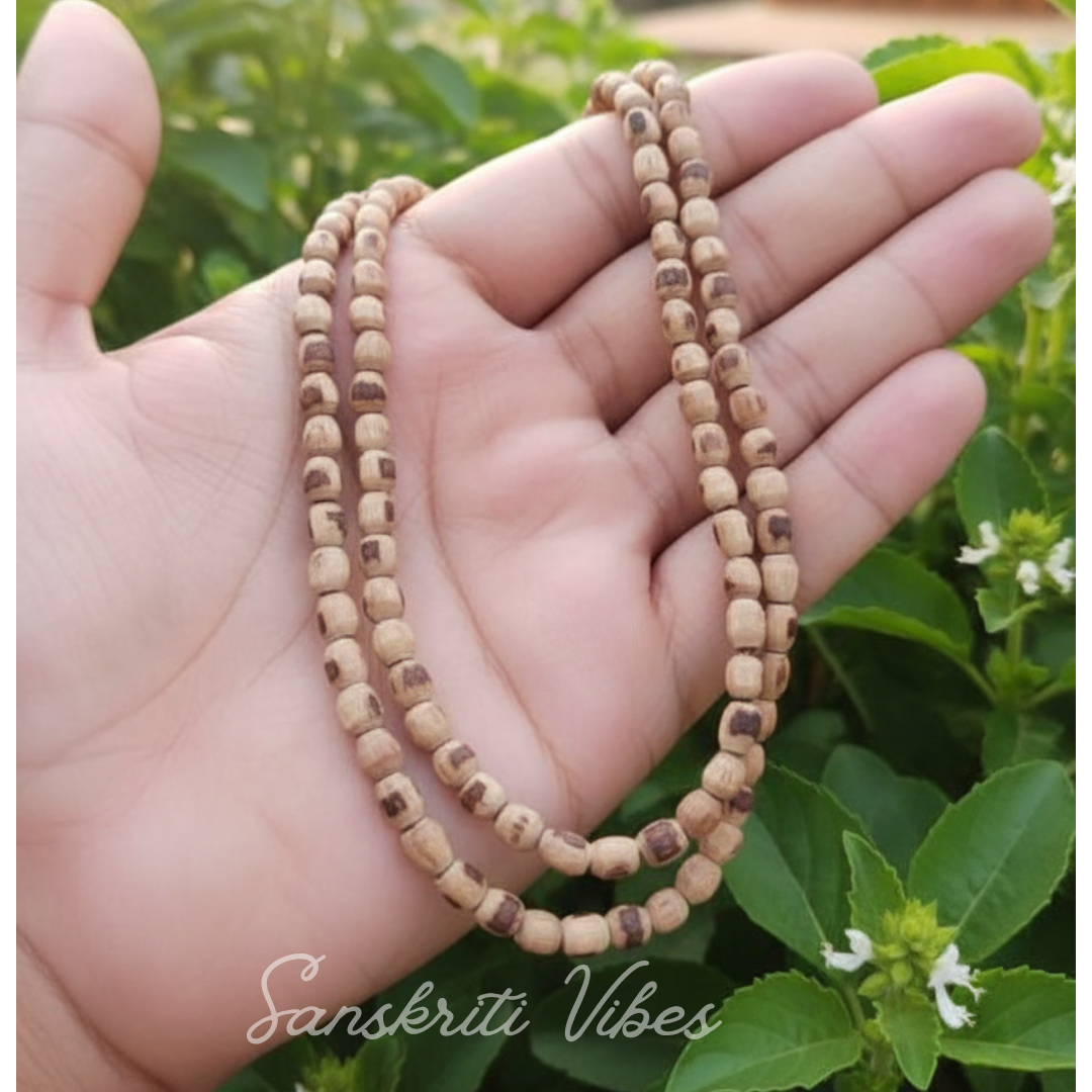 Neem Tulsi Kanthi Mala Natural Wood Rosary for Daily Wearing Spiritual Healing and Protection