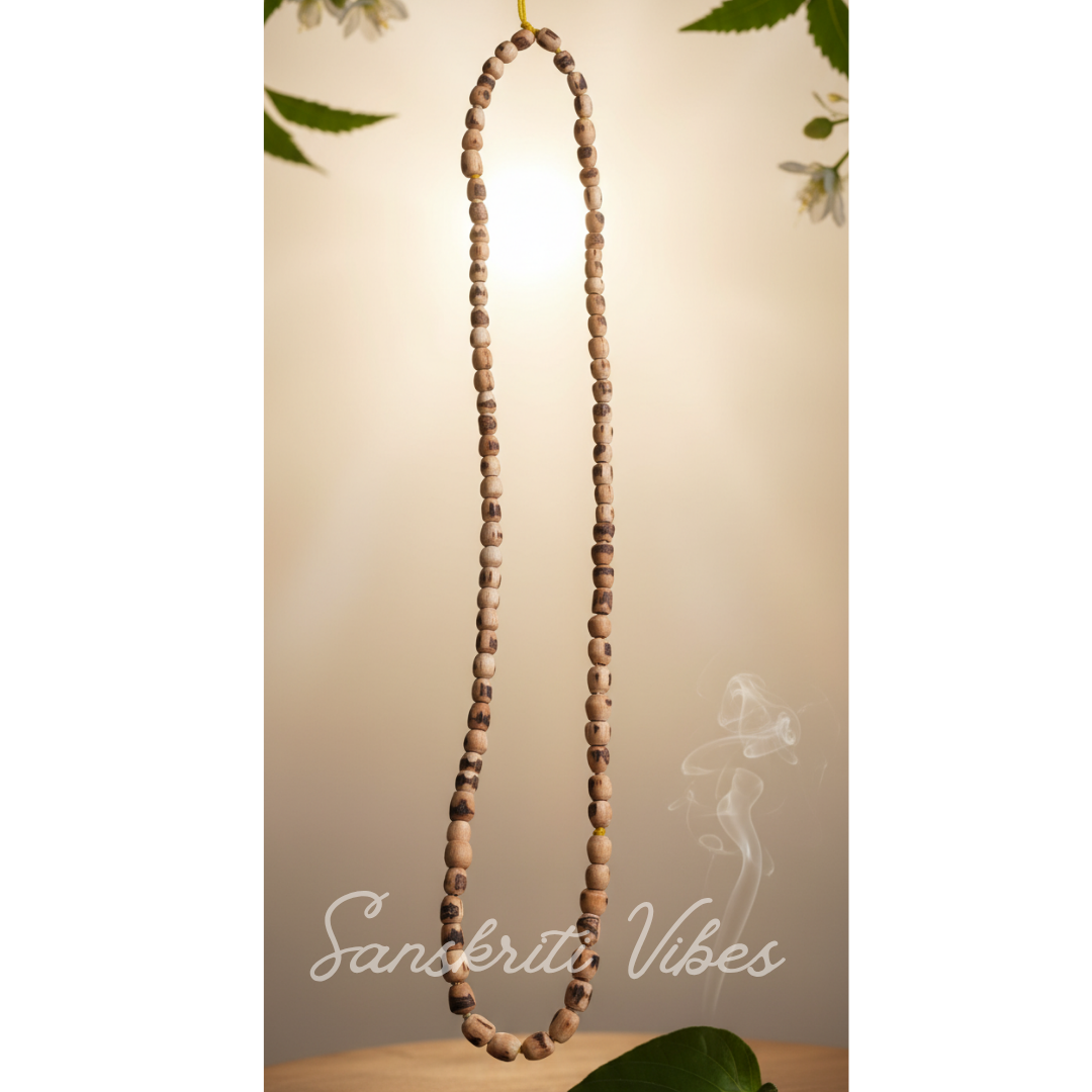 Neem Tulsi Kanthi Mala Natural Wood Rosary for Daily Wearing Spiritual Healing and Protection