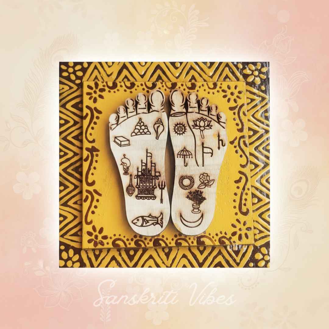 Radha Charan Naam Sewa Neem Wood Idol – Handcrafted Statue for Home Temple - Retail Maharaj