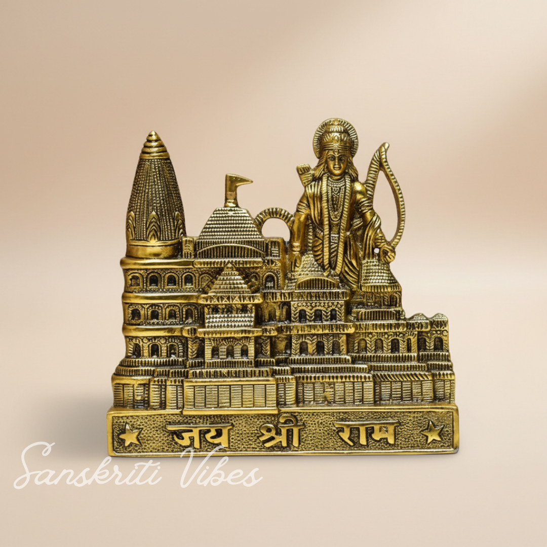 Metal Ayodhya Shree Ram Mandir Architectural Model Showpiece for Home Decor, Office | Metal Showpiece - Retail Maharaj