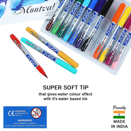Doms Water-Based Brush Pens Colour Set 14 and 26 Shades with Silver and Gold - Retail Maharaj