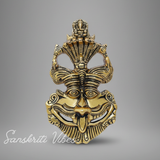 Metal Feng Shui Vastu Nazar Battu Wall Hanging with Naag Ganesha Suraksha Kawach Mask for Evil Eye Protection (Glossy Finish, Metal, Made in India)