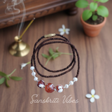 Original Black Tulsi Kanthi Mala with Real Pearl and 92.5 Silver | Handcrafted Spiritual Necklace for Peace, Protection and Positive Energy - Retail Maharaj