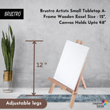 Brustro 12" A-Frame Wooden Tabletop Easel – Lightweight Beechwood, Foldable, Adjustable Legs - Retail Maharaj