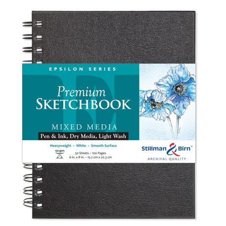 Stillman and Birn Epsilon Series Smooth White Sketchbook for Pen Ink and Mixed Media - Retail Maharaj