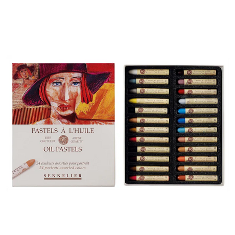 Sennelier Oil Pastel Set of 24 Portrait Colors in Cardboard Box - Retail Maharaj