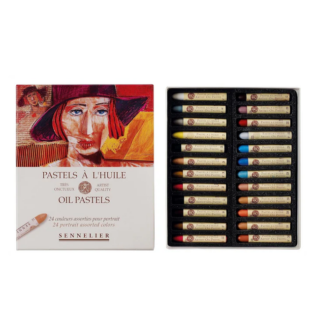 Sennelier Oil Pastel Set of 24 Portrait Colors in Cardboard Box - Retail Maharaj