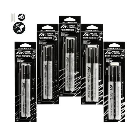 Daler Rowney FW Refillable Empty Paint Markers for Mixed Media - Retail Maharaj