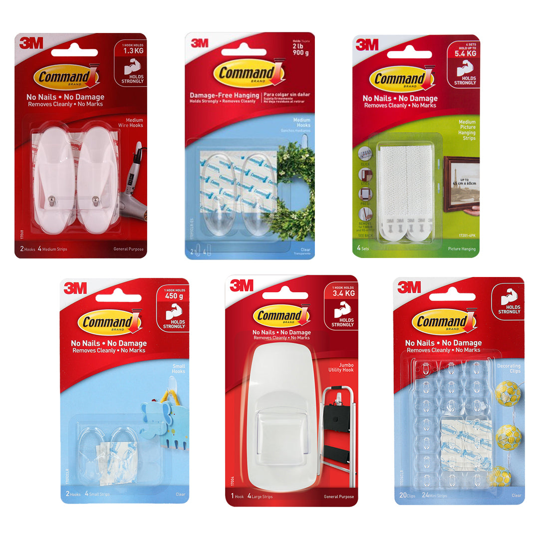 3M Command Hooks and Damage-Free Wall Hanging Solutions - Retail Maharaj