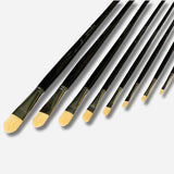 Retail Maharaj Filbert Chungking Hog Brush Set Of 8, Long Handle 11'' - Retail Maharaj