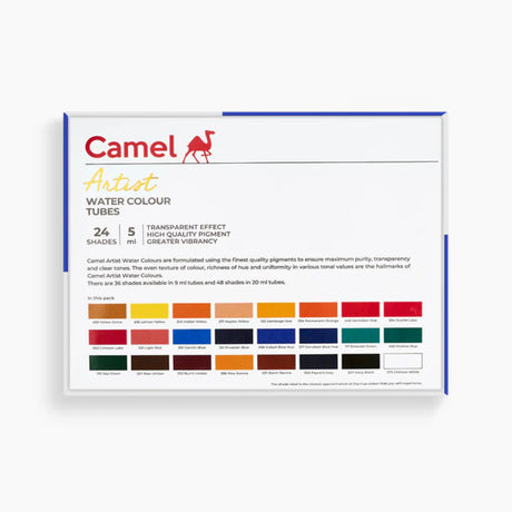 Camel Artist Water Colours Assorted Set of 18 Tubes in 9 ml - Retail Maharaj
