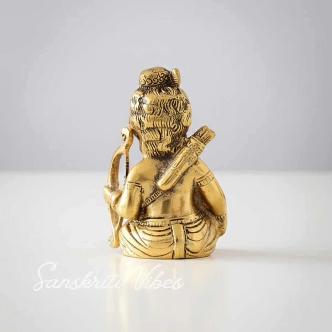 Prince White Metal Ram Ji With Dhanush Gold Plated Decorative Showpiece - 15 Cm (Aluminium) - Retail Maharaj