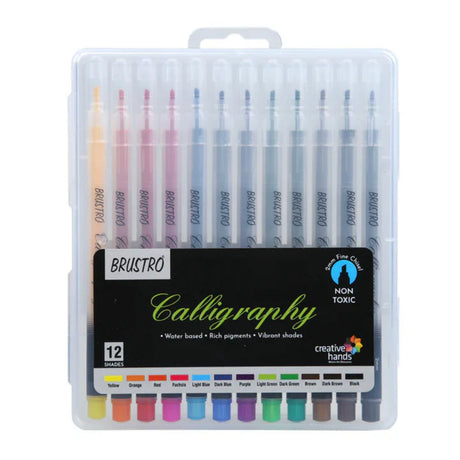 Brustro Calligraphy Pen Set – 12 Pens for Detailed Lettering and Artistic Projects - Retail Maharaj