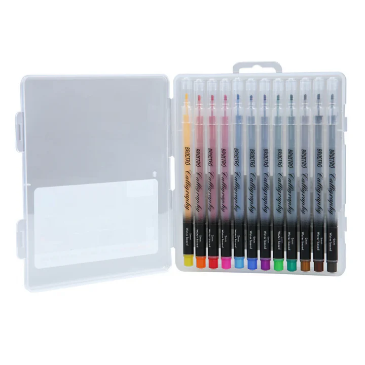Brustro Calligraphy Pen Set – 12 Pens for Detailed Lettering and Artistic Projects - Retail Maharaj