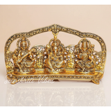Laxmi Ganesha Saraswati Murti - Metal Showpiece for Pooja Room, Table Decoration, and Gift for All Occasions - Retail Maharaj