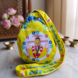Shri Radha Vallabh Shri Harivansh Naam Japa Jholi Bead Bag – Three-Sided Printed Premium Cotton Bag for Spiritual Practices - Retail Maharaj
