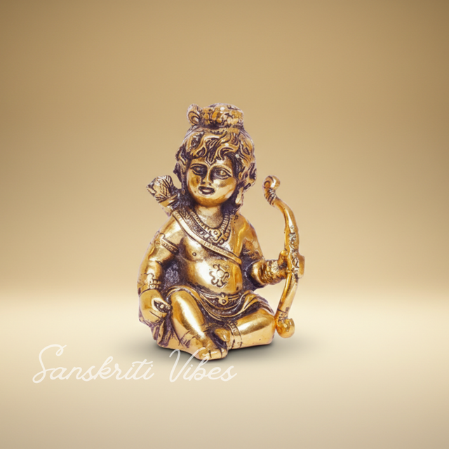 Prince White Metal Ram Ji With Dhanush Gold Plated Decorative Showpiece - 15 Cm (Aluminium) - Retail Maharaj
