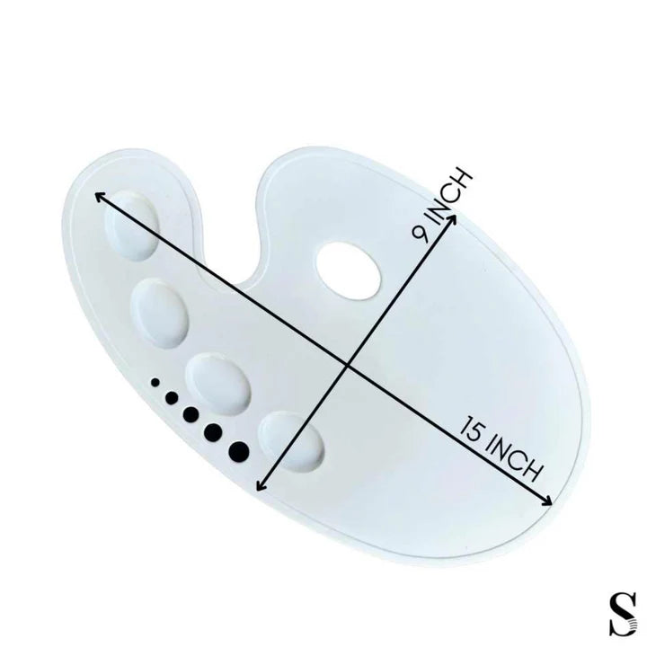 Retail Maharaj Sturdy Plastic Oval Palette 15x9 Inches - Retail Maharaj