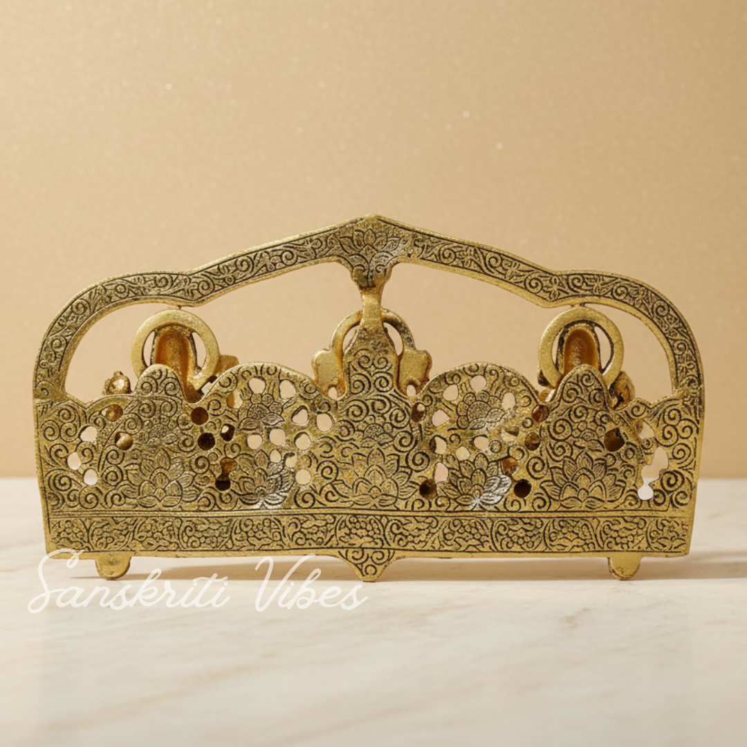 Laxmi Ganesha Saraswati Murti - Metal Showpiece for Pooja Room, Table Decoration, and Gift for All Occasions - Retail Maharaj
