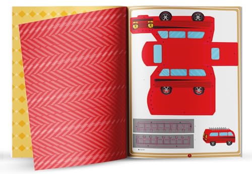 Make Your Own Paper Figure – Mighty Movers (Activity Book for Kids) Cut, Fold & Assemble Your Own Vehicles | Boosts Fine Motor Skills & Creativity | Ages 5–8 | 2+ Hours of Craft Fun - Retail Maharaj