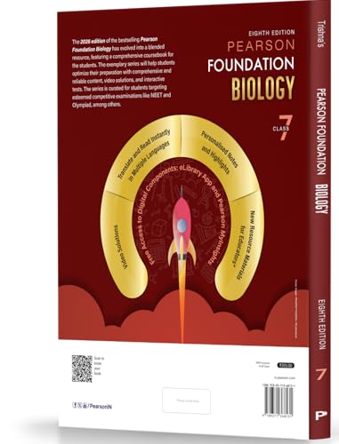 Pearson'26 Foundation Biology Class 7|For JEE, NTSE & Olympiad Exams|NEET Practice Questions| Free 11 Online Assessments, 31Video Solutions & 11 Interactive Tests via Pearson MyInsights & elibrary - Retail Maharaj