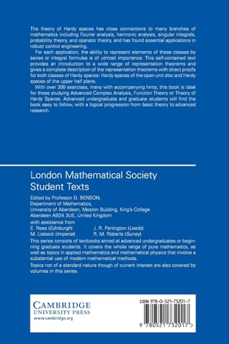 REPRESENTATION THEOREMS IN HARDY SPACES: 74 (London Mathematical Society Student Texts) - Retail Maharaj