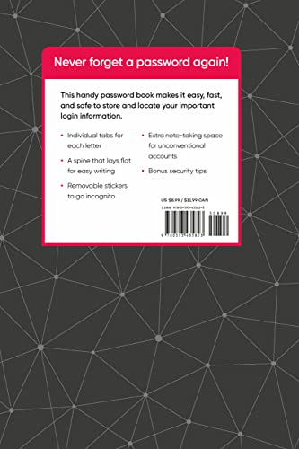 A-Z Password Book: Individual Letter Tabs to Quickly Access Login Information - Retail Maharaj