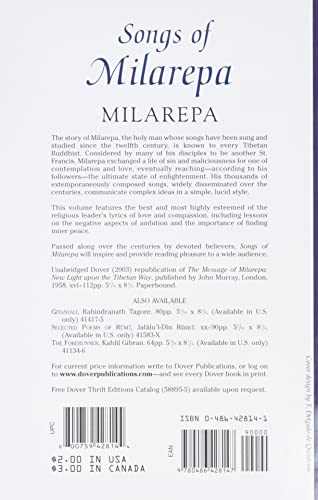 Songs of Milarepa (Thrift Editions) - Retail Maharaj
