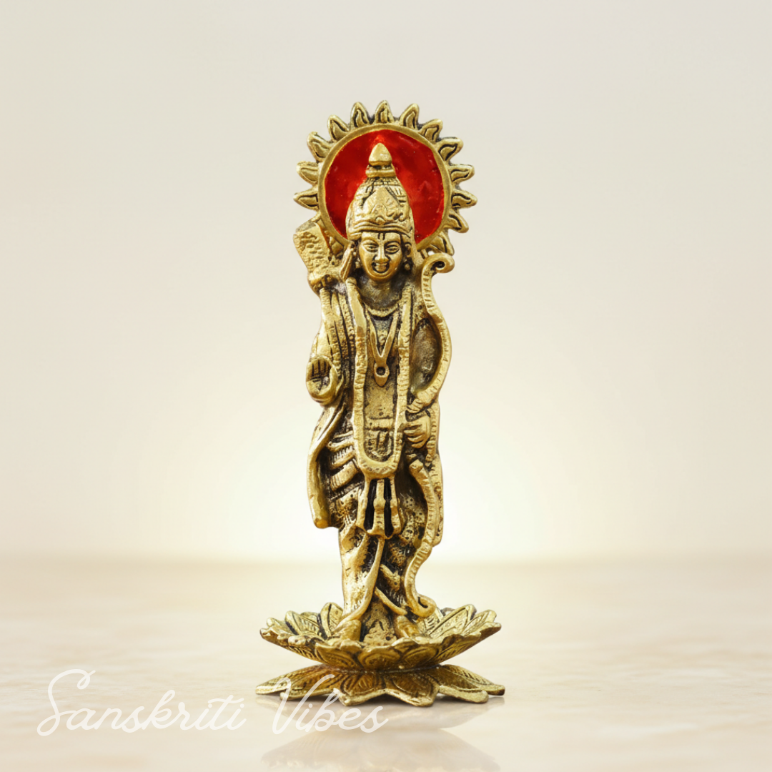 Ram Lalla Idol for Home Metal Ram Ji Murti Ayodhya Temple Ramlala Statue Mandir Ayodhya Model God Idol for Pooja Room - Retail Maharaj