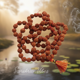 Five Mukhi Rudraksha Mala Counter Mala and Japa Bead Bag Set for Meditation and Chanting