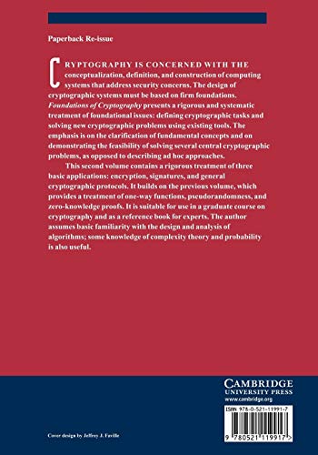 Foundations of Cryptography: Volume 2, Basic Applications - Retail Maharaj