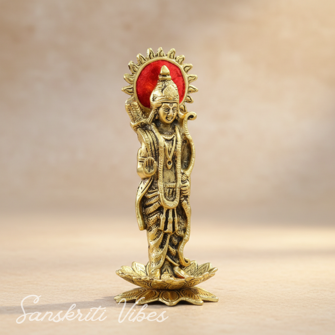 Ram Lalla Idol for Home Metal Ram Ji Murti Ayodhya Temple Ramlala Statue Mandir Ayodhya Model God Idol for Pooja Room - Retail Maharaj