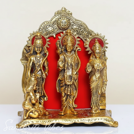 Shri Ram Darbar Statue in Big Size for Pooja - Lord Rama, Laxman, Sita & Hanuman Murti Religious Idol for Home & Office Decor - Retail Maharaj