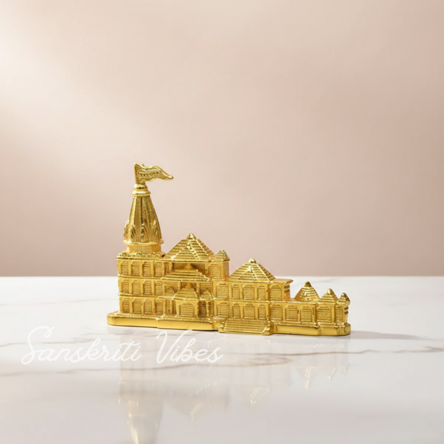 Metal Shri Ram Janam Bhumi Ayodhya Architectural Shree Ram Mandir Model Prabu Showpiece - Retail Maharaj