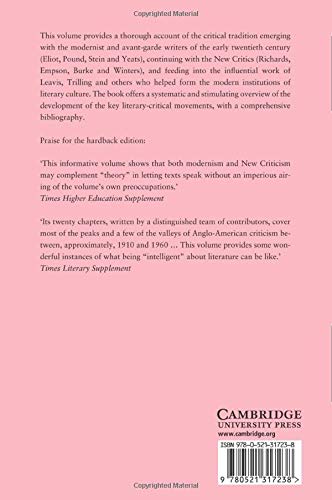The Cambridge History of Literary Criticism: Volume 7, Modernism and the New Criticism - Retail Maharaj